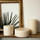 Composition of 3 Modern Round Wax Candles Made in Italy - Candie Viadurini