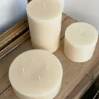 Composition of 3 Modern Round Wax Candles Made in Italy - Candie Viadurini
