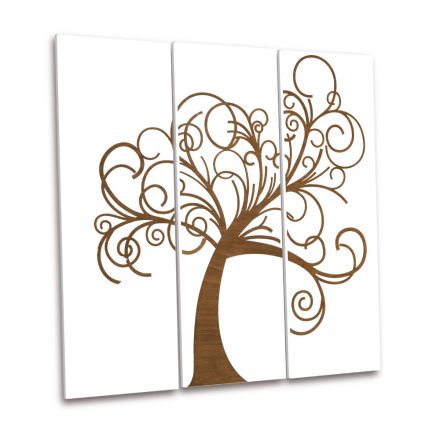 Composition of 3 Panels Representing the Tree of Life Made in Italy - Eliza Viadurini