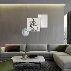 Composition of 3 Panels with Stylization of Love Made in Italy - Keina Viadurini