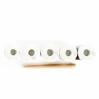 Composition of 3 Candle Holders in White Carrara Marble Made in Italy - Astol Viadurini