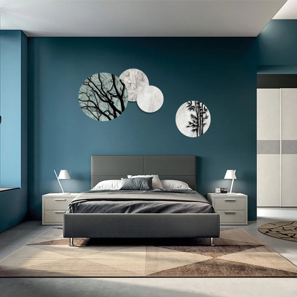 Composition of 4 Round Panels Made with Laser Made in Italy - Maeko Viadurini