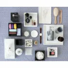 Composition of Marble Bathroom Accessories Made in Italy, 4 Pieces - Deano Viadurini