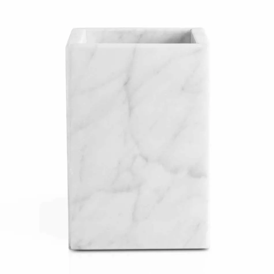 Composition of Marble Bathroom Accessories Made in Italy, 4 Pieces - Deano Viadurini