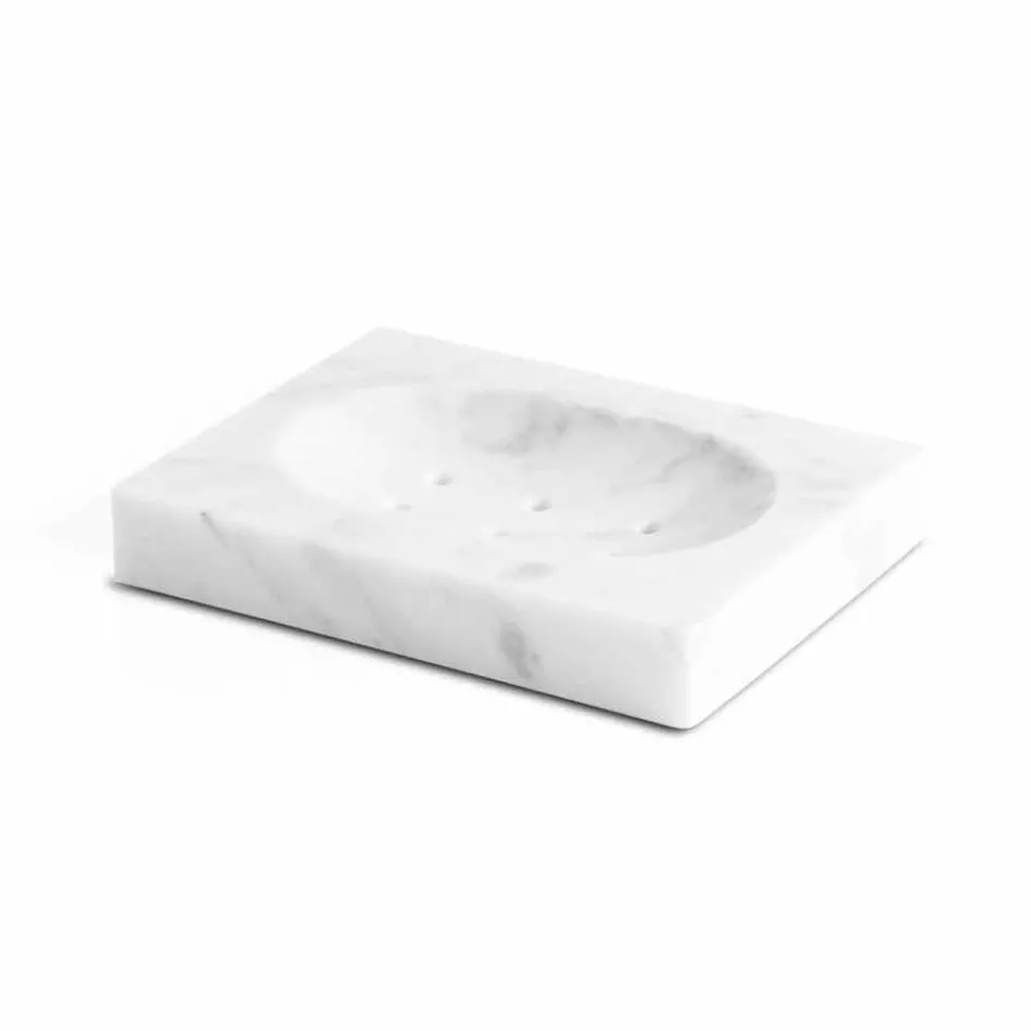 Composition of Marble Bathroom Accessories Made in Italy, 4 Pieces - Deano Viadurini