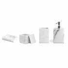 Composition of Marble Bathroom Accessories Made in Italy, 4 Pieces - Deano Viadurini