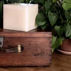 Composition of Square Wax Candles Made in Italy, 3 Pieces - Mondelle Viadurini