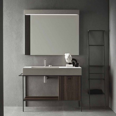 Composition of Handcrafted Furniture for Modern Design Bathroom on the Ground - Farart3 Viadurini