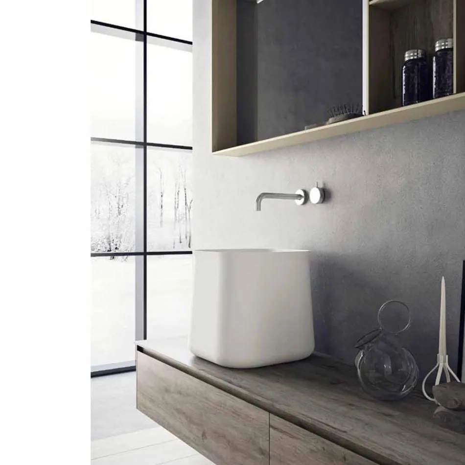 Composition of Modern Bathroom Furniture, Suspended Design Made in Italy - Callisi6 Viadurini