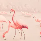 Composition of Wooden Paintings with Flamingo Print Made in Italy - Bahamas Viadurini