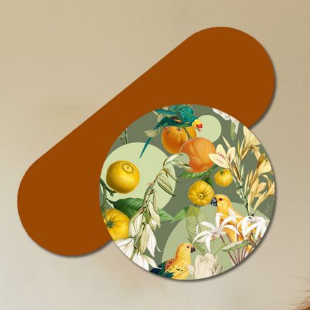 Composition of Wooden Paintings with Parrot Print Made in Italy - Egypt Viadurini