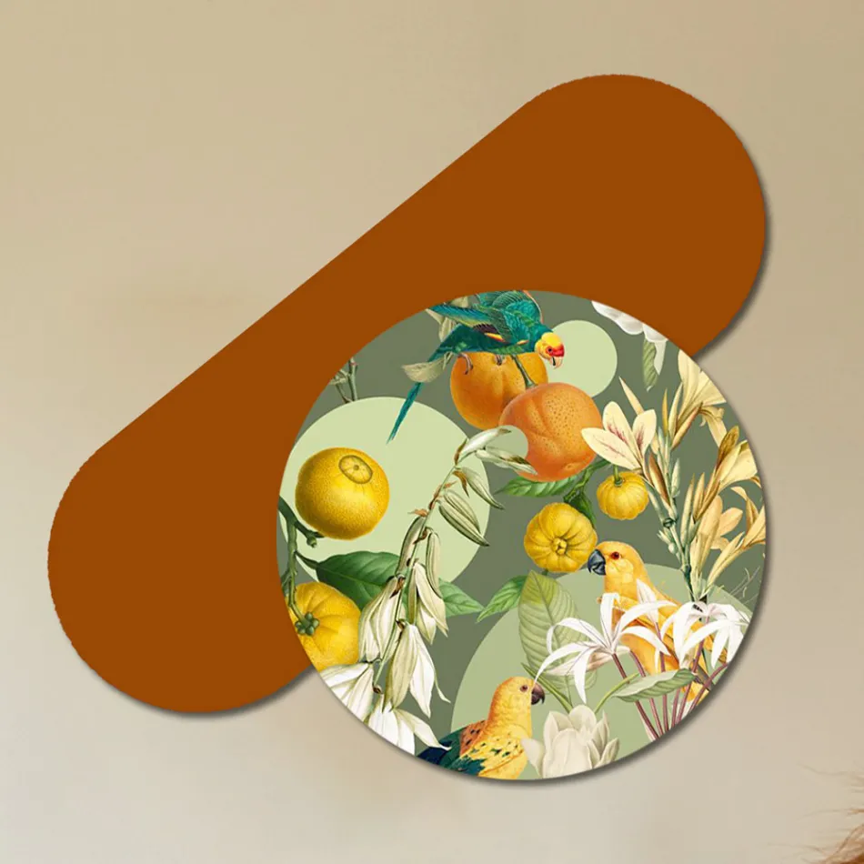 Composition of Wooden Paintings with Parrot Print Made in Italy - Egypt Viadurini