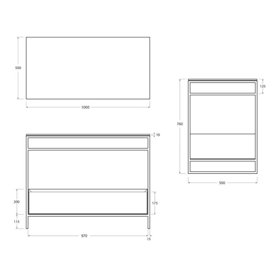 Bathroom Cabinet Composition with Washbasin, Base and Mirror Made in Italy - Hoscar Viadurini
