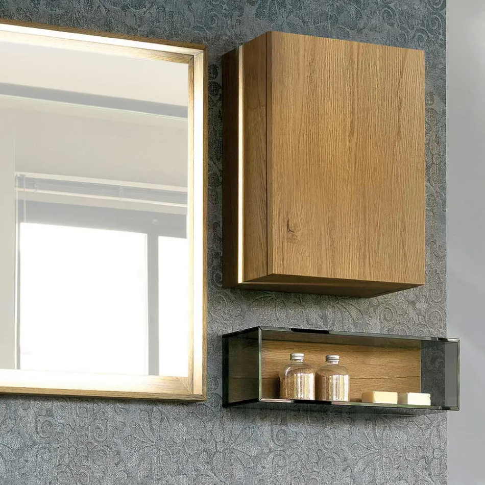 Bathroom Furniture Composition 150 cm in Luxury Natural Wood - Alide Viadurini