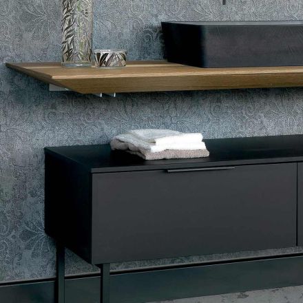 Bathroom Furniture Composition 150 cm in Luxury Natural Wood - Alide Viadurini
