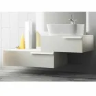 Happy modern lacquered wood suspended bathroom furniture composition Viadurini