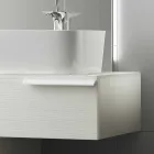 Happy modern lacquered wood suspended bathroom furniture composition Viadurini