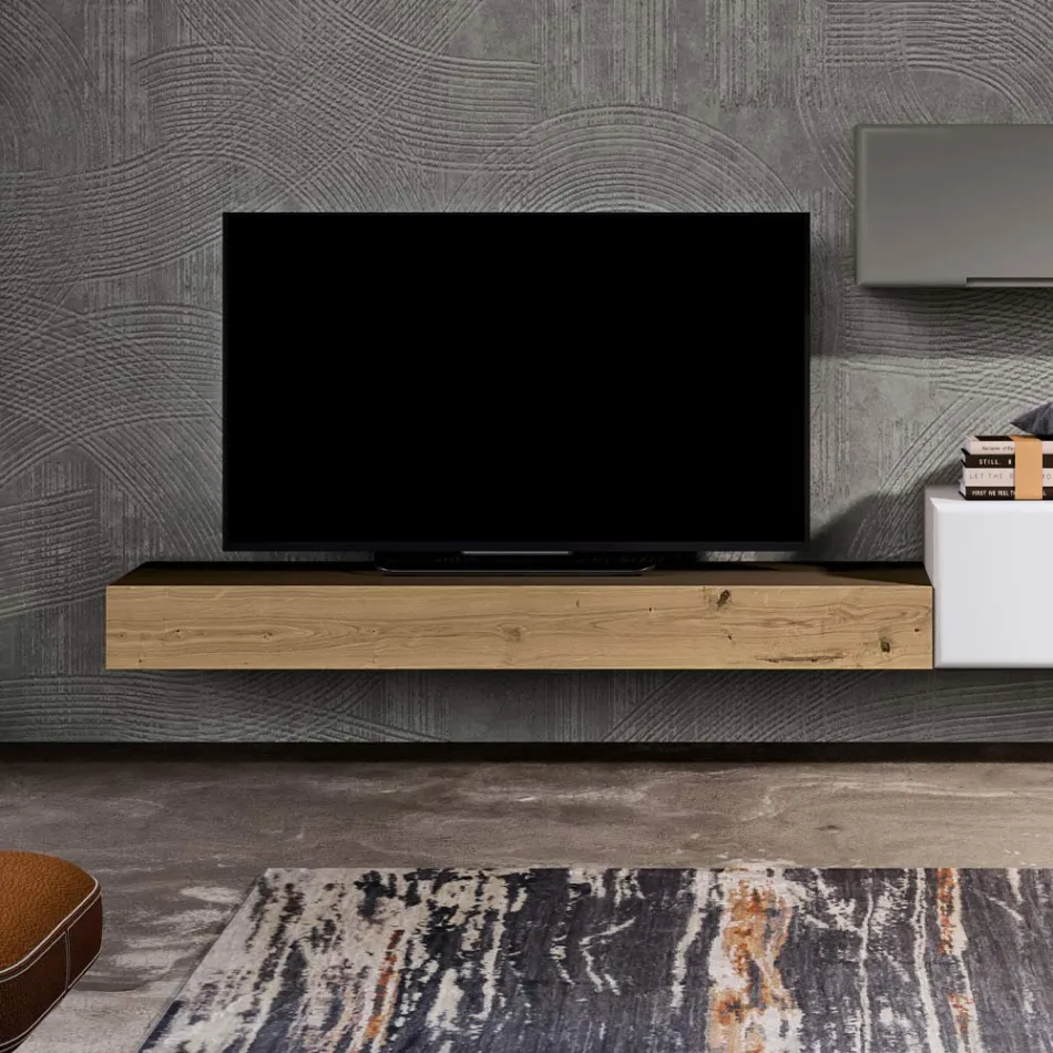 Composition of lounge furniture and TV stand in MDF Made in Italy - Hedda Viadurini