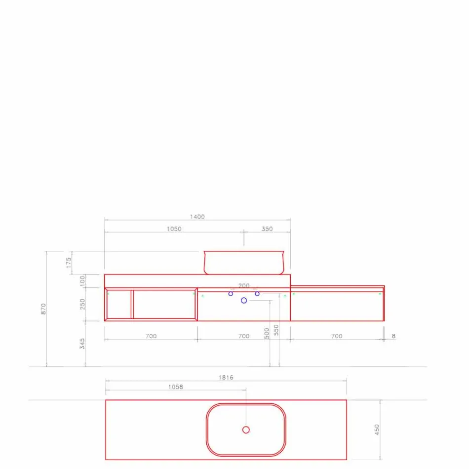 Modern and Suspended Composition of Design Bathroom Furniture - Callisi2 Viadurini
