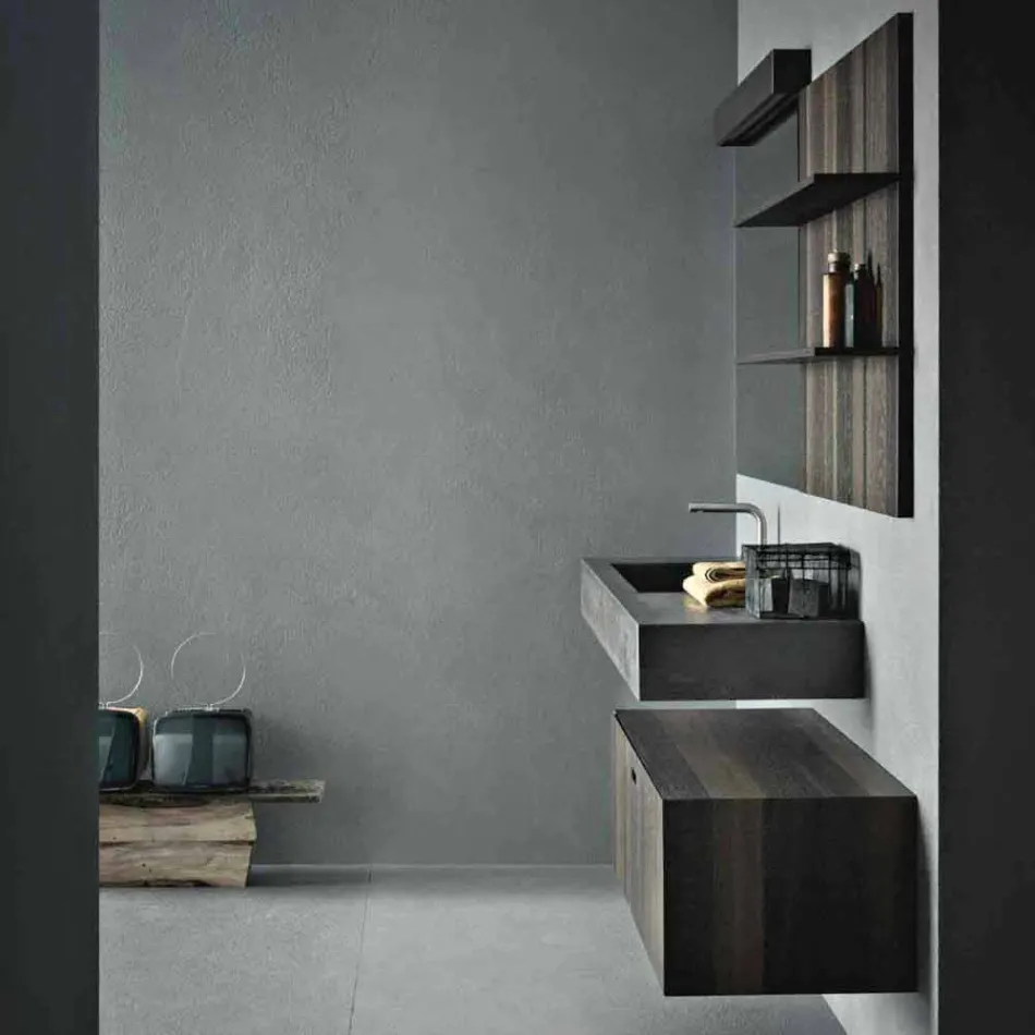 Composition for Suspended Bathroom and Modern Design Made in Italy - Farart9 Viadurini