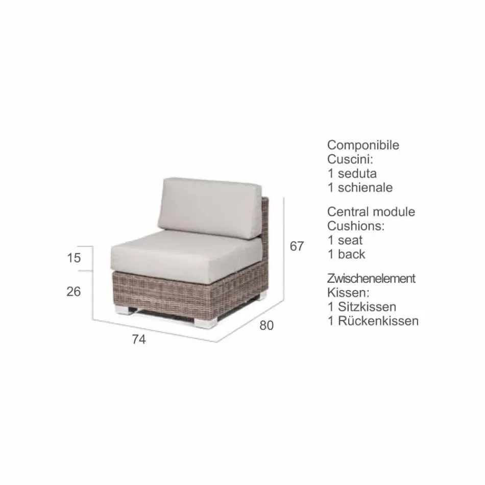 Outdoor seating composition with hand-woven structure Rita Viadurini