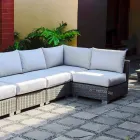 Outdoor seating composition with hand-woven structure Rita Viadurini