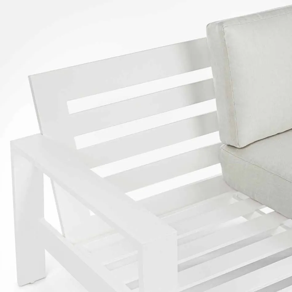 Outdoor Lounge Composition in Aluminium with Fabric Cushions - Yoshi Viadurini