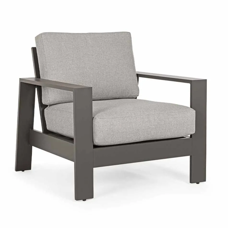 Outdoor Lounge Composition in Aluminium with Fabric Cushions - Yoshi Viadurini