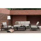 Outdoor Lounge Composition in Aluminium with Fabric Cushions - Yoshi Viadurini