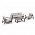 Outdoor Lounge Composition in Aluminium with Fabric Cushions - Yoshi