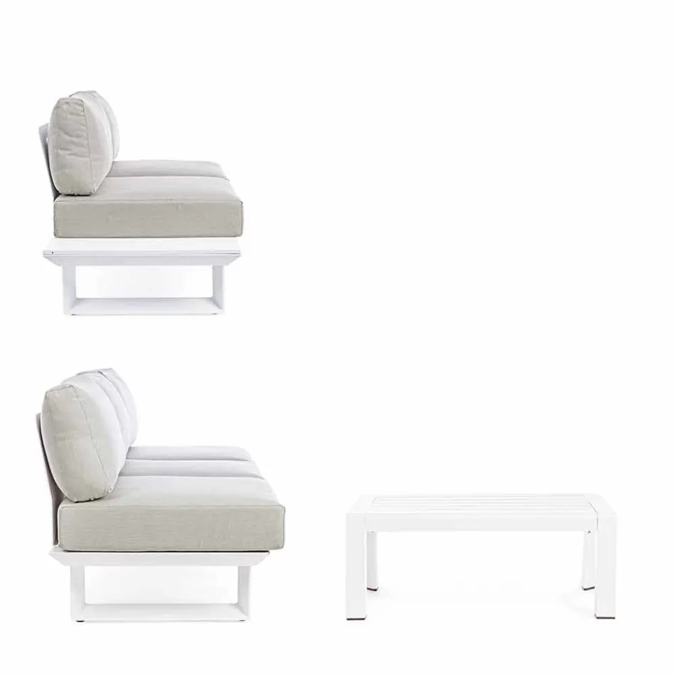 Outdoor Lounge Composition in Aluminium and Homemotion Fabric - Francine Viadurini