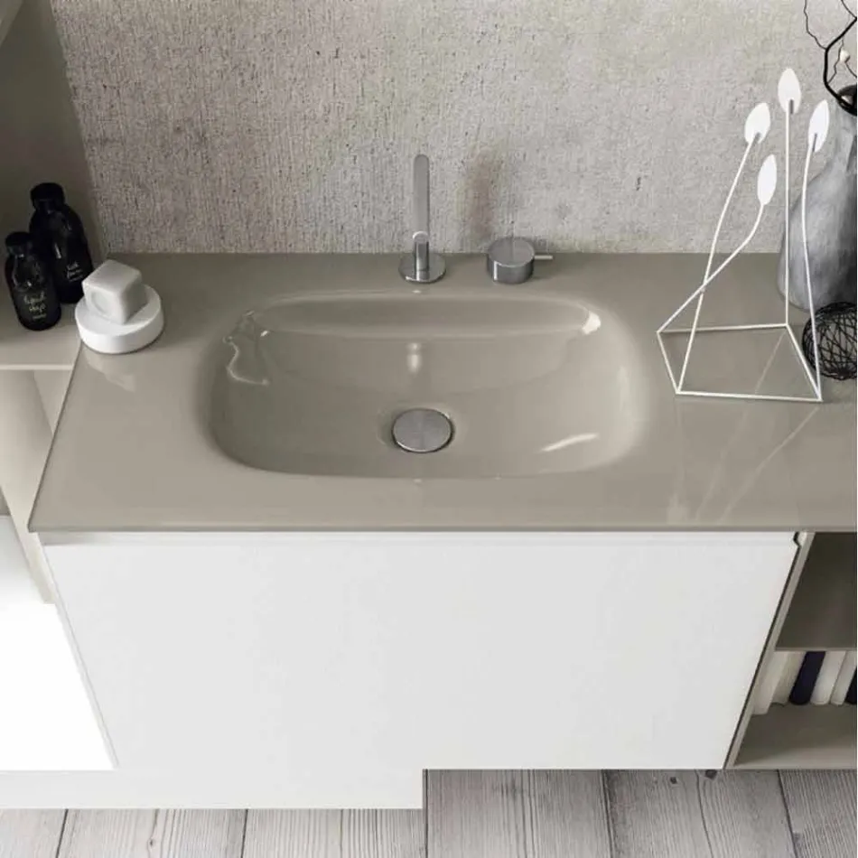 Suspended Bathroom Furniture Composition with Modern Design Made in Italy - Callisi15 Viadurini