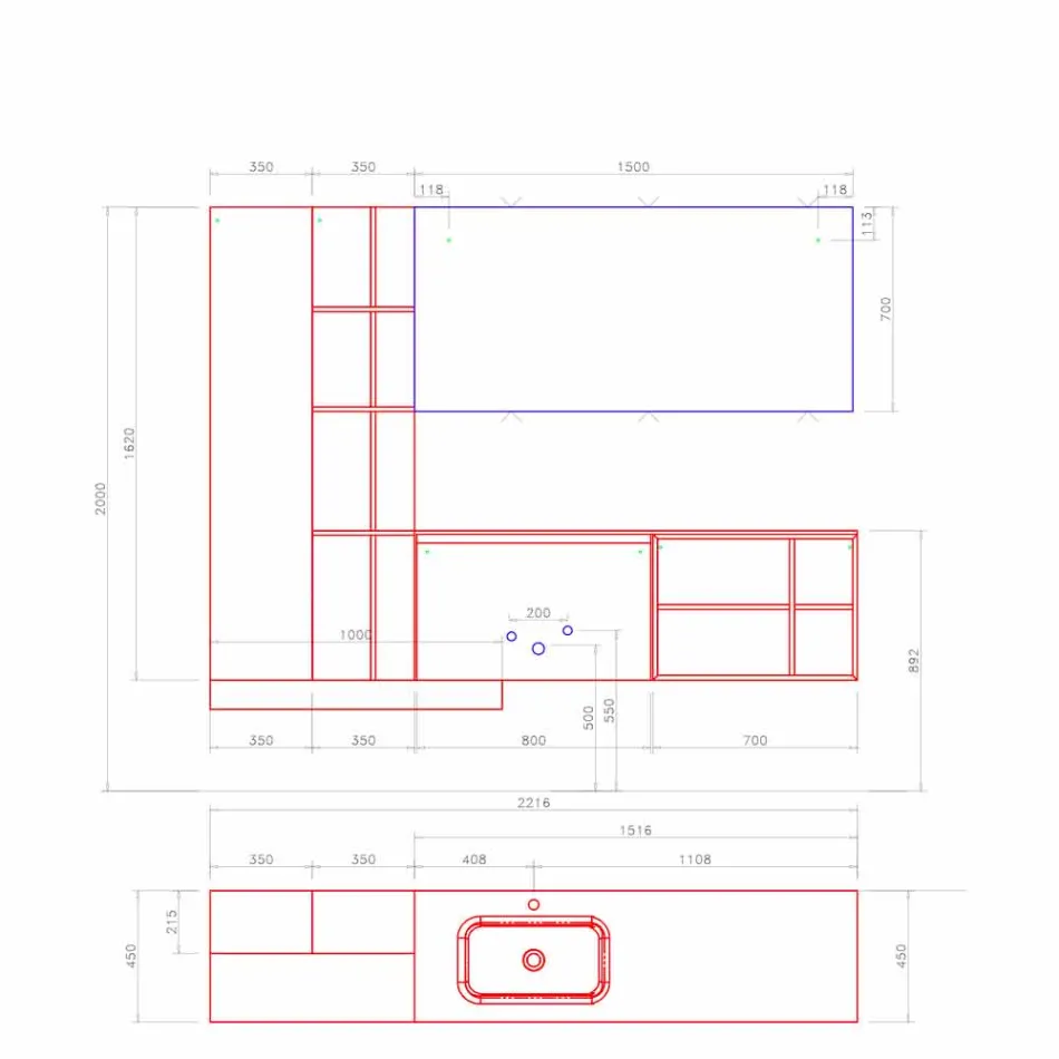 Suspended Bathroom Furniture Composition with Modern Design Made in Italy - Callisi15 Viadurini