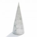 Large Decorative Cone in White Carrara Marble Made in Italy - Connu
