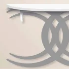 Modern Design Wall-Mounted Console in White and Grey Wood - Coco Viadurini