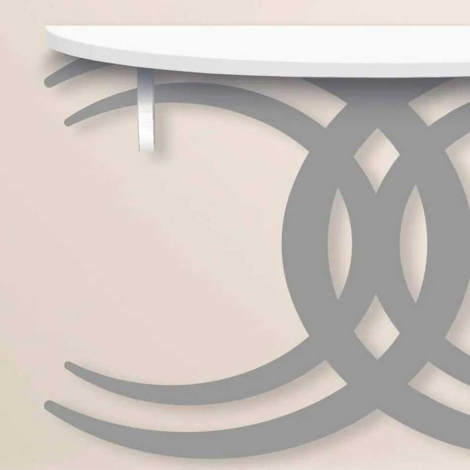 Modern Design Wall-Mounted Console in White and Grey Wood - Coco Viadurini