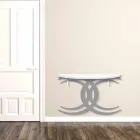 Modern Design Wall-Mounted Console in White and Grey Wood - Coco Viadurini