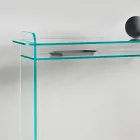 Wall Console for Entrance in Extra-clear Glass Minimal Design - Salvie Viadurini