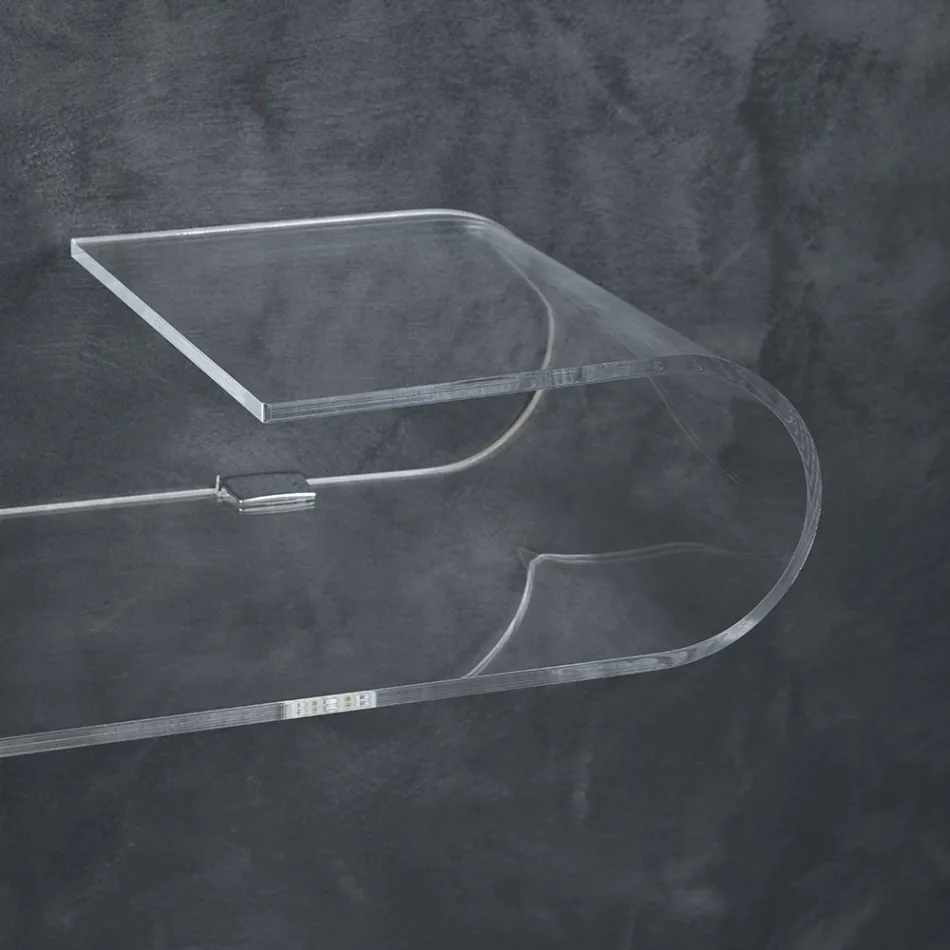 Suspended Wall Console in Transparent Design Acrylic Crystal - Cesarea Viadurini