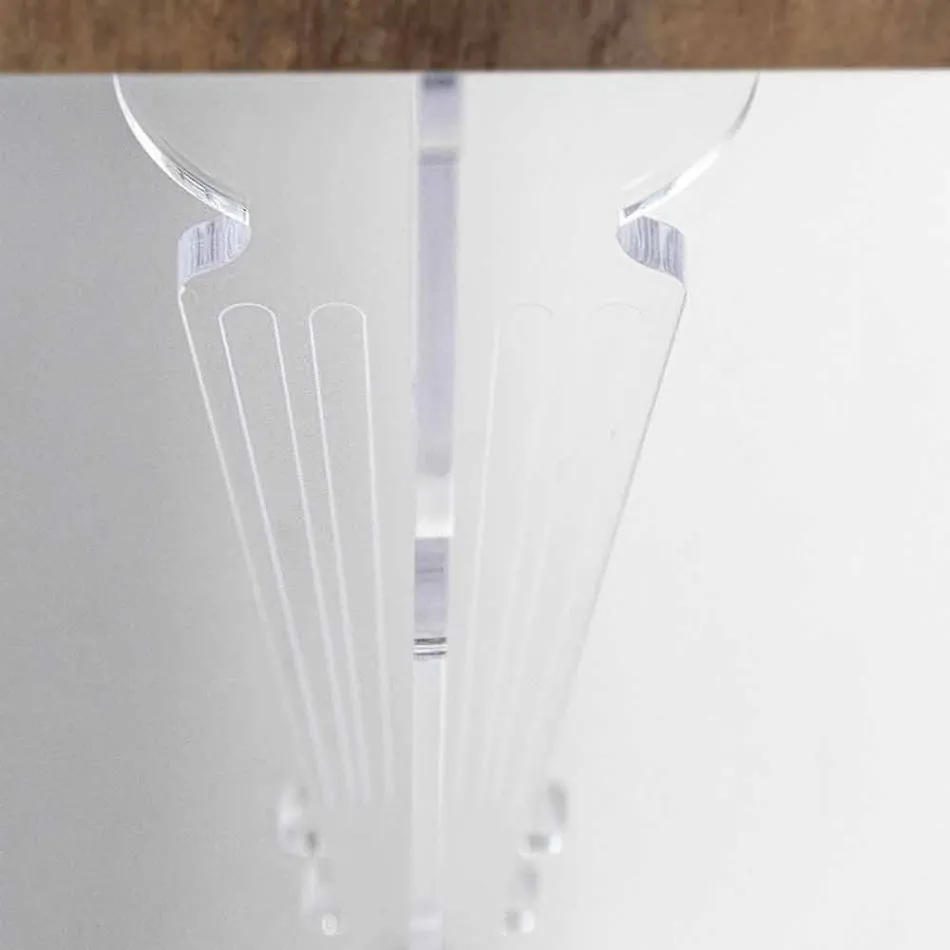 Wall Console Table in Grey White Wood or Corten and Plexiglass - Leopardi Viadurini