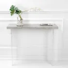 Wall Console Table in Grey White Wood or Corten and Plexiglass - Leopardi Viadurini