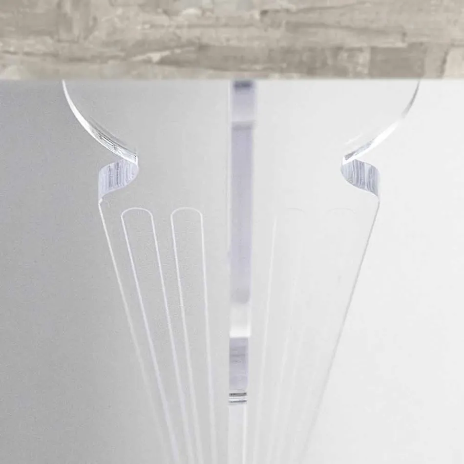 Wall Console Table in Grey White Wood or Corten and Plexiglass - Leopardi Viadurini