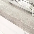 Wall Console Table in Grey White Wood or Corten and Plexiglass - Leopardi Viadurini