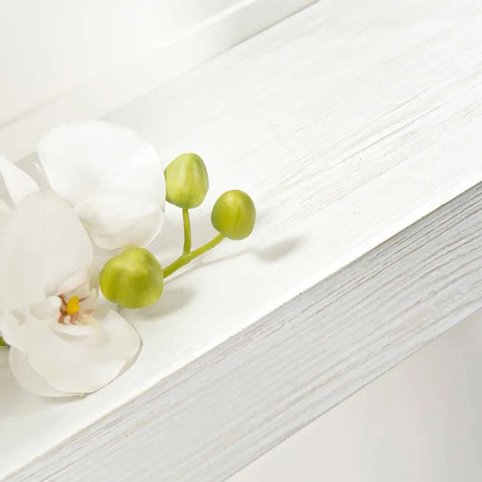 Wall Console Table in Grey White Wood or Corten and Plexiglass - Leopardi Viadurini