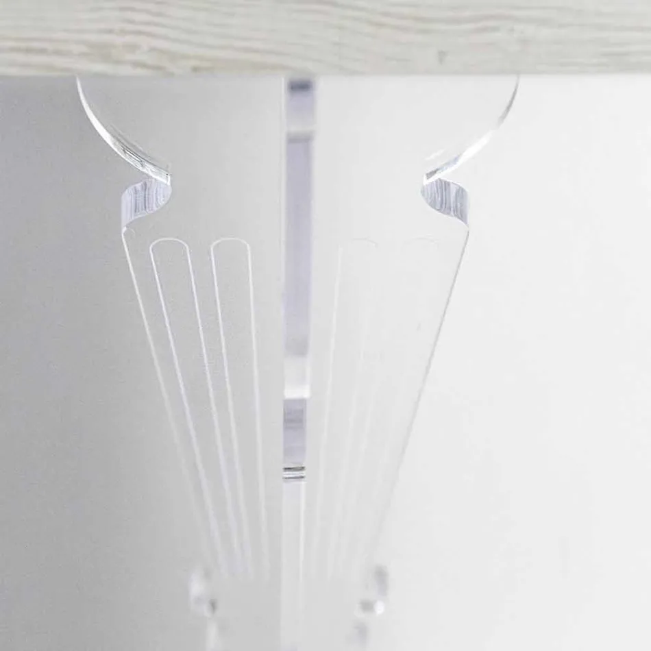 Wall Console Table in Grey White Wood or Corten and Plexiglass - Leopardi Viadurini