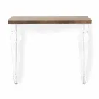 Wall Console Table in Grey White Wood or Corten and Plexiglass - Leopardi Viadurini