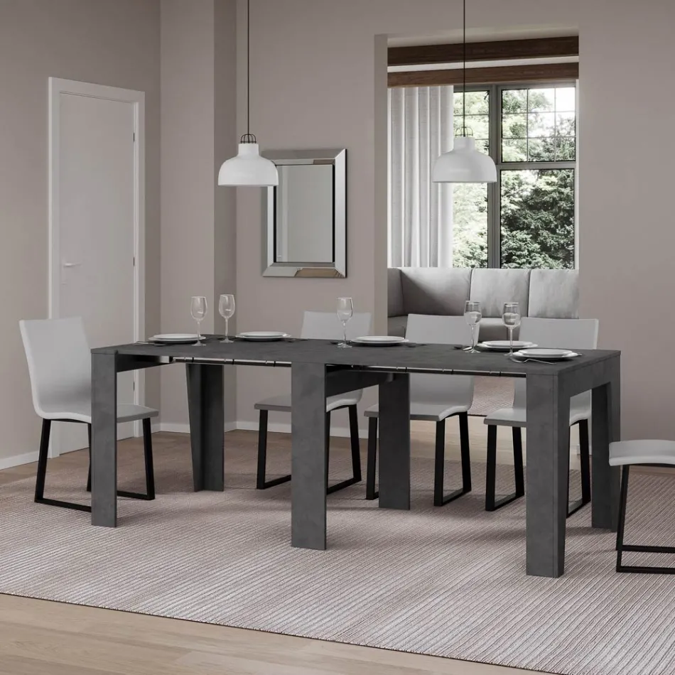 Extendable console to 211 cm in melamine in essence Made in Italy - Incantesimo Viadurini