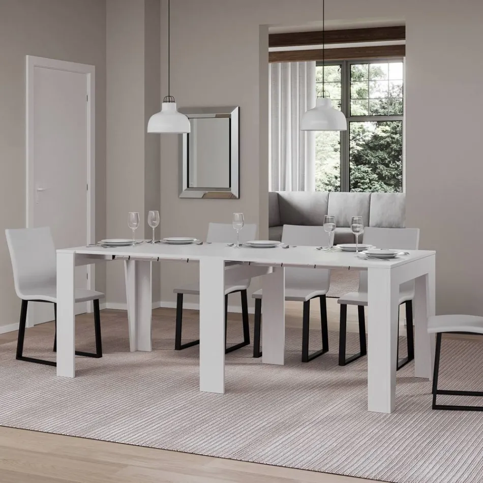 Extendable console to 211 cm in melamine in essence Made in Italy - Incantesimo Viadurini