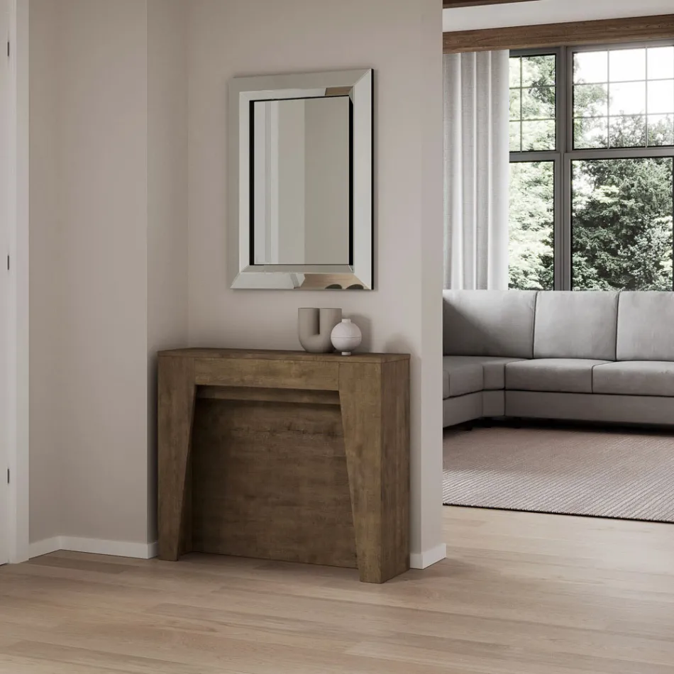 Extendable console to 211 cm in melamine in essence Made in Italy - Incantesimo Viadurini