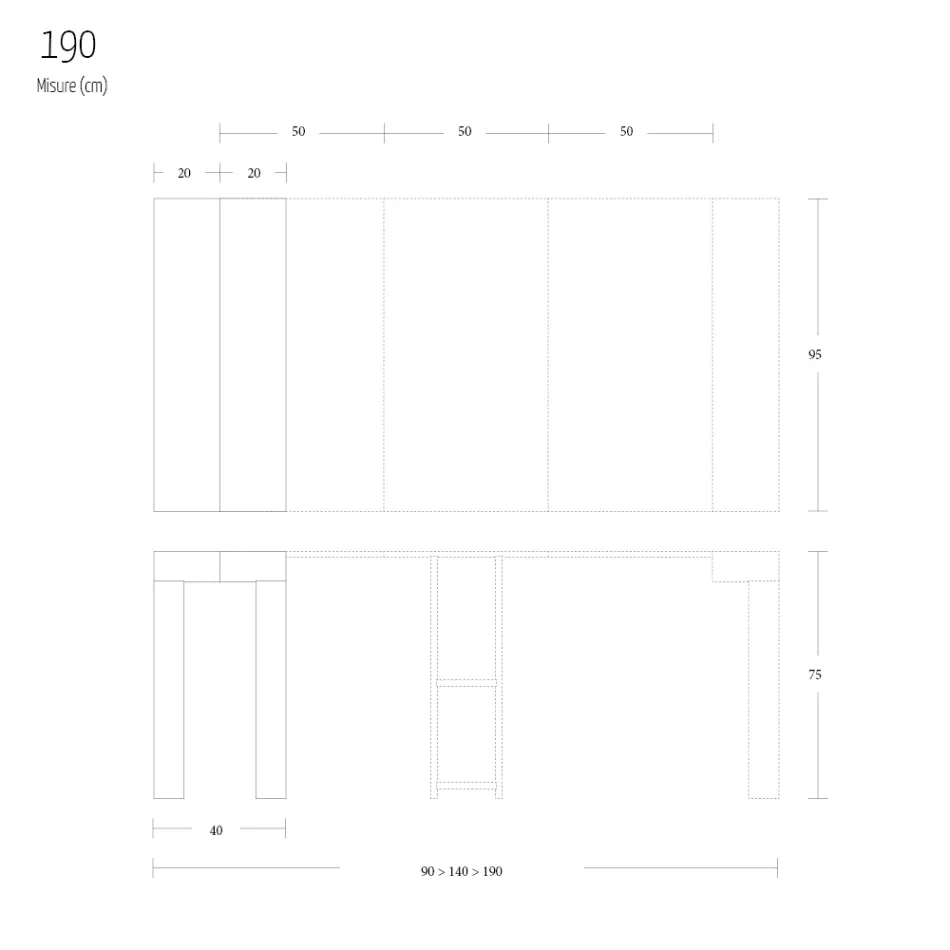 Extendable Console to 290 cm in Melamine Wood Made in Italy - Paride Viadurini